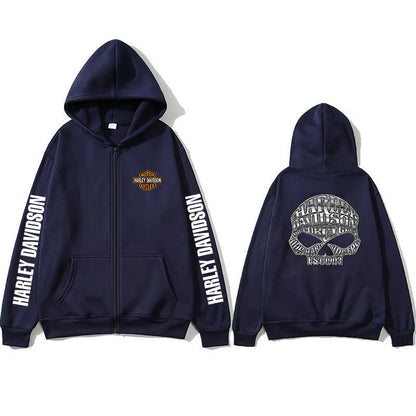 2026 Harley Davidson Motorcycle Hooded Sweatshirt Spring Man Printing Zipper Hoodie Outdoor Sports Loose Ventilate Lady Coat