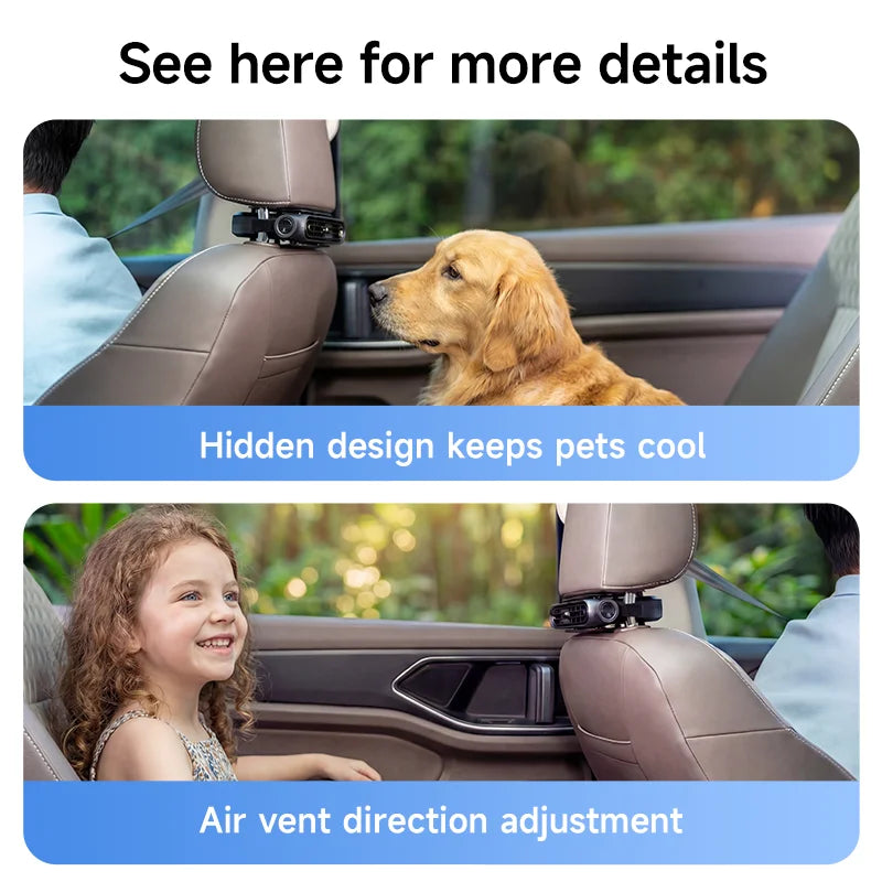Car Backseat Cooling Fan Wide-angle Airflow High Air Volume Car Cooler USB Powered Summer Essential AirCirculator Fast Delivery