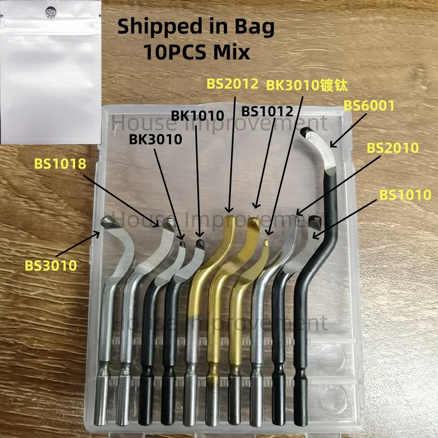 Deburring Tool Set with 11pcs High Speed Steel Swivel Blades Burr Removal Tool for Metal Resin PVC Pipes Copper Plastic Aluminum