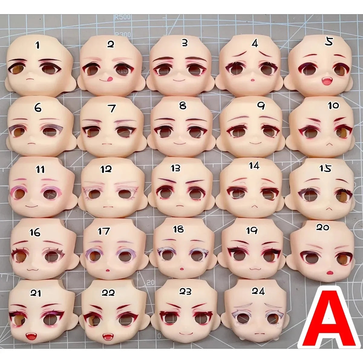 Ob11  Open Eyes Face Anime Game Cosplay Doll Suitable for 10mm 12mm Eyes Handmade Water Sticker Faceplates Toy Accessories