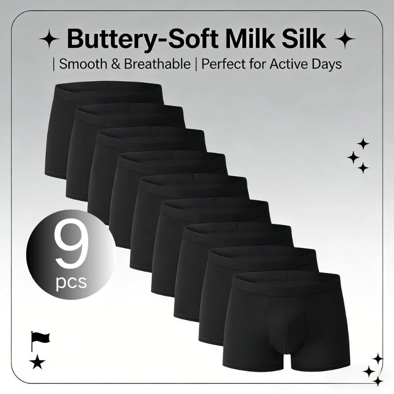 Men's Solid Black Boxers Ultra-Soft Breathable Stretch Daily Underwear Bulk Pack Easy Laundry Change