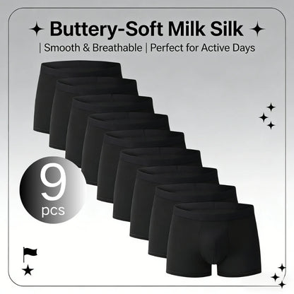 Men's Solid Black Boxers Ultra-Soft Breathable Stretch Daily Underwear Bulk Pack Easy Laundry Change