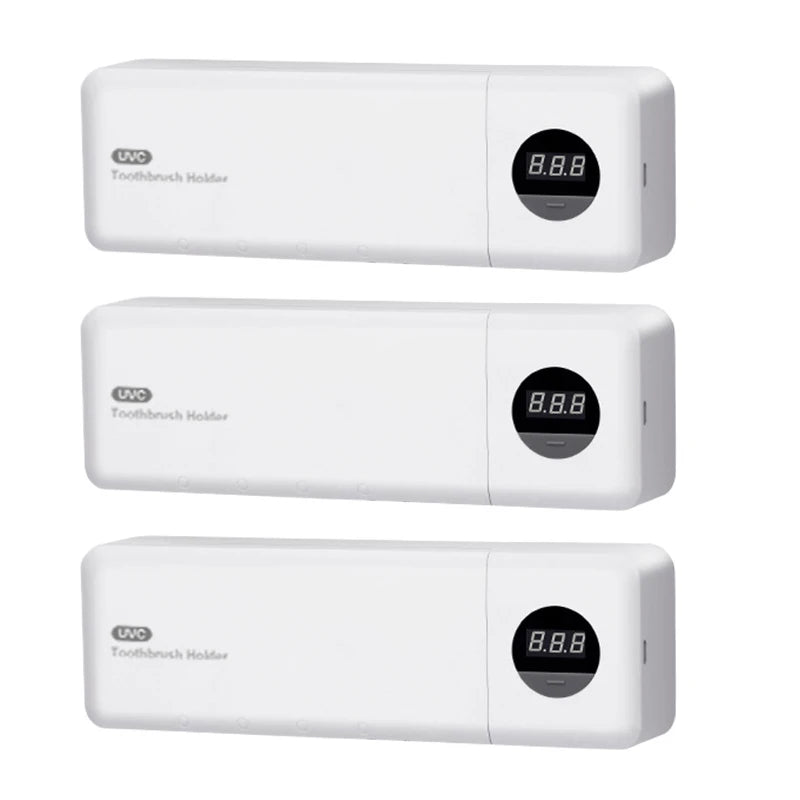 UV Toothbrush Holder Rechargeable Fast Drying Toothbrush Sterilizer With LED Display Wall-mounted Automatic Toothbrush Holders