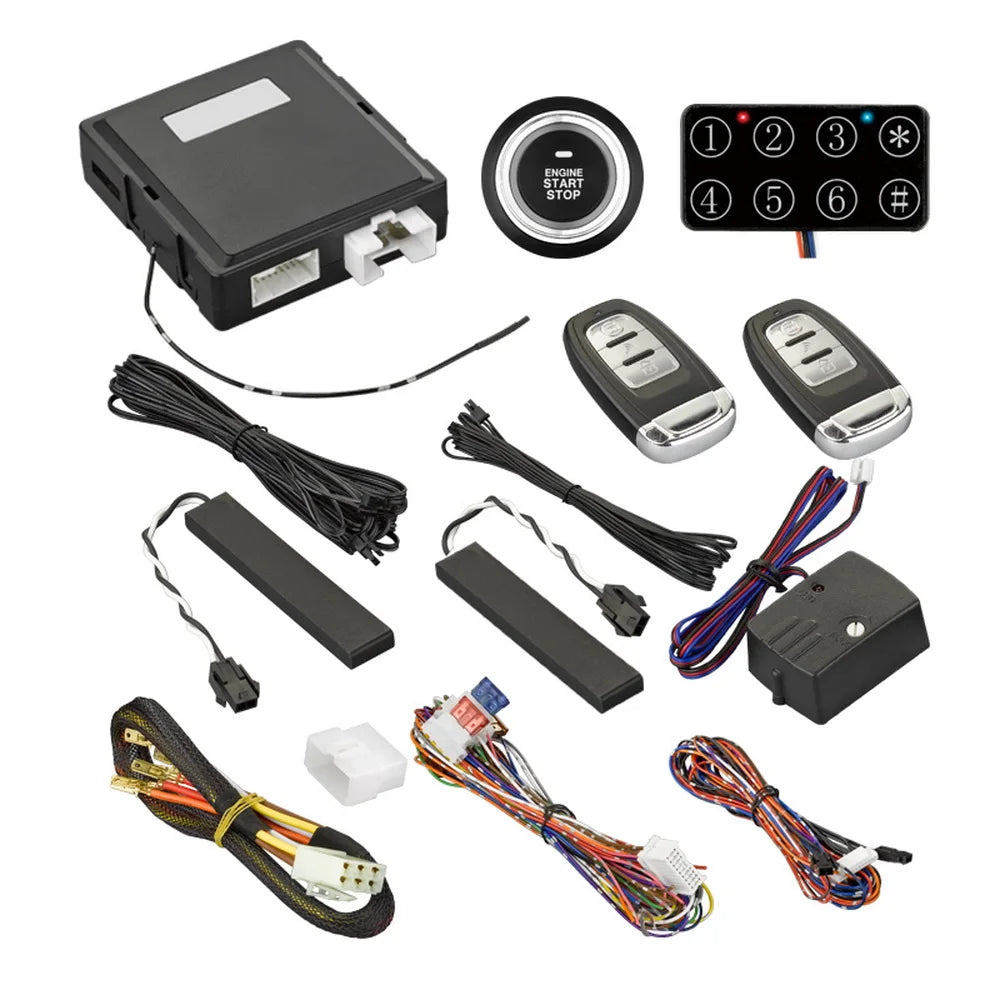 4G GSM Smartphone Two Way Car Alarm System Engine Start Push Button GPS GPRS Long Range Security 2 Mobile Control PKE
