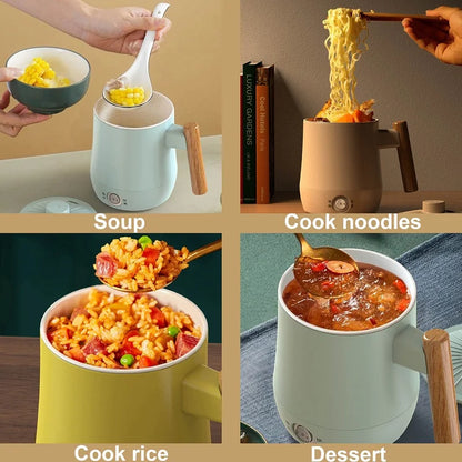 600ml Electric Cup Rice Cooker Health Kettle Hot Insulation Water Cup Non-stick Liner Pot Portable Noodle Cooking Pot 220V