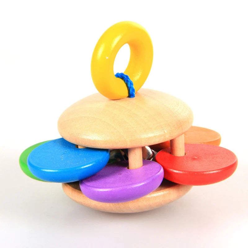 Montessori Wooden Rattles For Baby Crib Toys Baby Rattle Educational Musical Wooden Toys Children Development Games Wood Puzzles