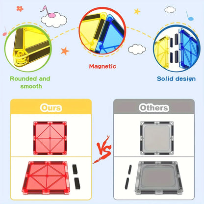 Magnetic Building Blocks, 3D Puzzle Assembly Suitable for Boys and Girls Birthday Gifts, Colors Are Random