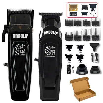 BRDCLIP Professional Barber Hair Cutting Machine Kit Base Charger 7500RPM Hair Clipper DLC Blade Salon Hair Trimmer for Men