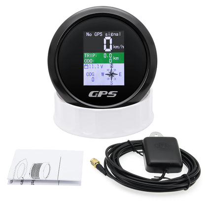 85mm Digital GPS Speedometer Odometer with GPS Antenna TFT Screen Waterproof Voltmeter Universal for 12V 24V Car Boat Motorcycle