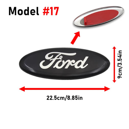 Car Logo Badge Front Rear Grille Hood Bonnet Trunk Emblem Stickers For Ford Focus Mondeo Edge Ecosport Ranger Fiesta Fusion Kuga