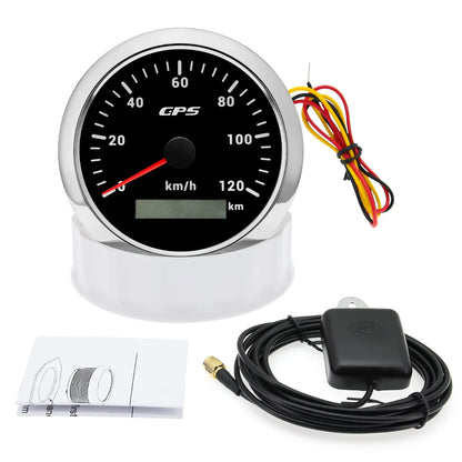 Universal 85MM GPS Speedometer Gauge 7 Color LED Backlight For Motorcycle Marine Boat Truck 60 Kmh 200 Kmh Speed Gauge Meter