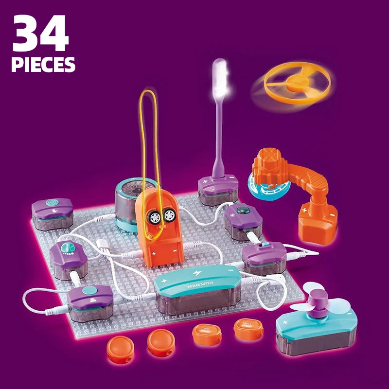 Circuit Building Block Toy Science Experiment Kit Physics Circuit Experiment Toy Birthday or Holiday Gifts for Boys