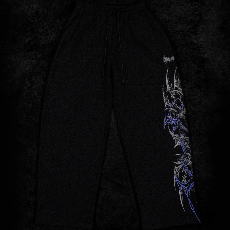 Men'S Plus Size Trendy Printed Fitness Pants，American-Style Jogging Pants，Fitness Printed Casual Straight-Leg Pants
