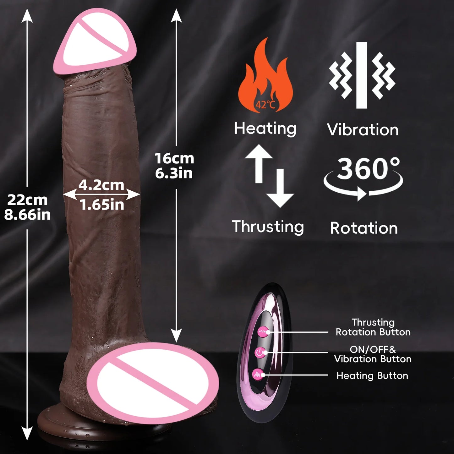 Realistic Dildo Telescopic Penis Vibrator Sex Toys Heating For Women Masturbation Sexy Adult Penetration Anal Thrusting Dildos