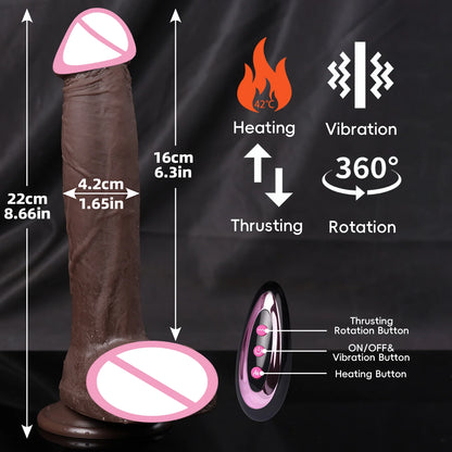 Realistic Dildo Telescopic Penis Vibrator Sex Toys Heating For Women Masturbation Sexy Adult Penetration Anal Thrusting Dildos