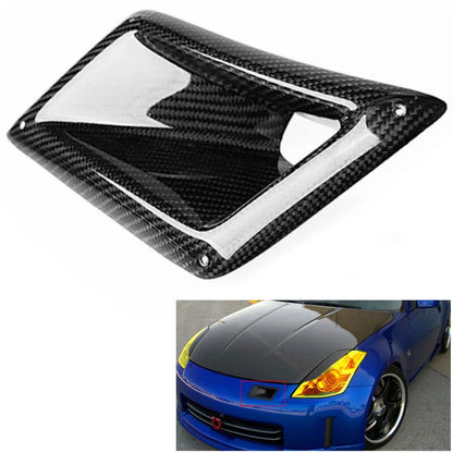 For Nissan 350Z Z33 2003-2009 Front Engine Hood Air Vent Bumper Bonnet Scoop Cover Trim Carbon Fiber Car Upper Outlet Duct Frame