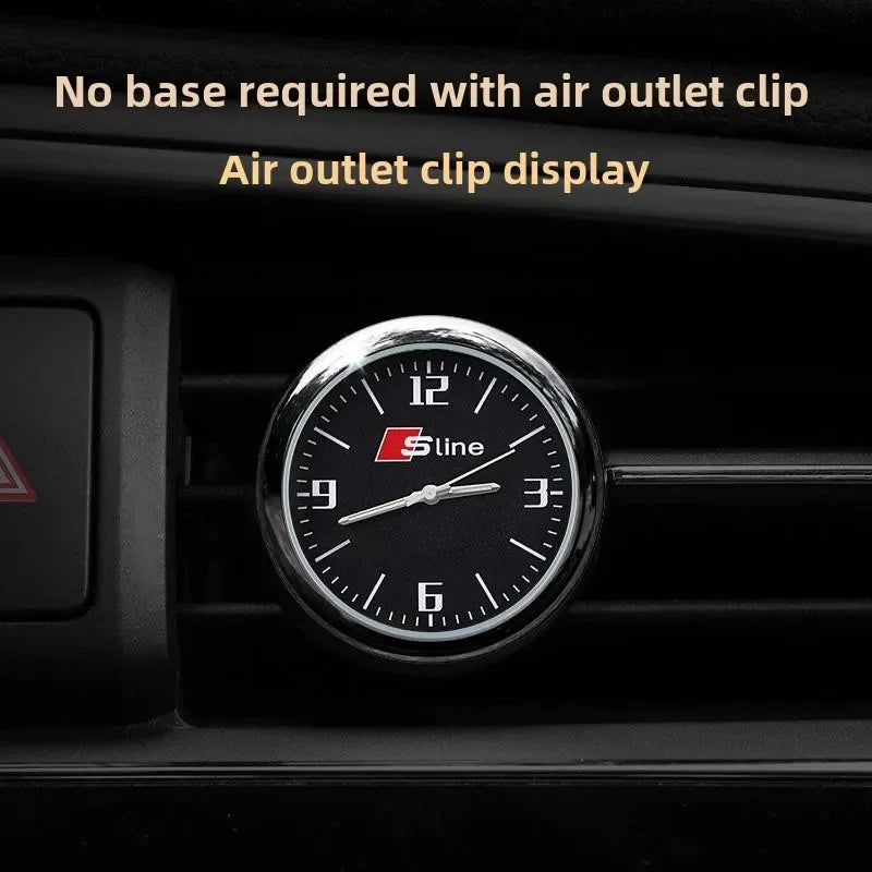 1pc Car Mini Clock Quartz Clock  Night For Audi  Sline A3 A4 A5 A6 A6L A7 A8 Q3 Q5 Q7 S3 S4 S5 RS3 RS4 RS6