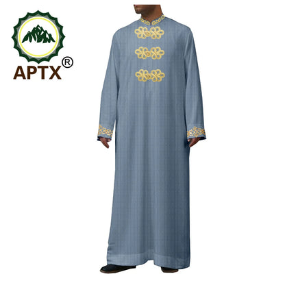 African Clothes for Men Muslim Robe Single Breasted Loose Abaya Casual Fashion Tailor Made Event Church Wedding Wear T2014010