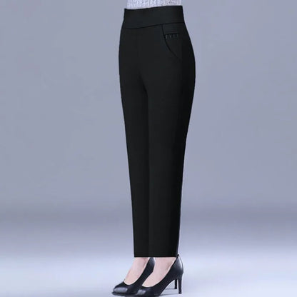 plus Size Fce Lined Straight Leg Pants for Women Autumn Winter Gold Velvet Loose Fit Casual Trousers High Waist Elastic Wa...