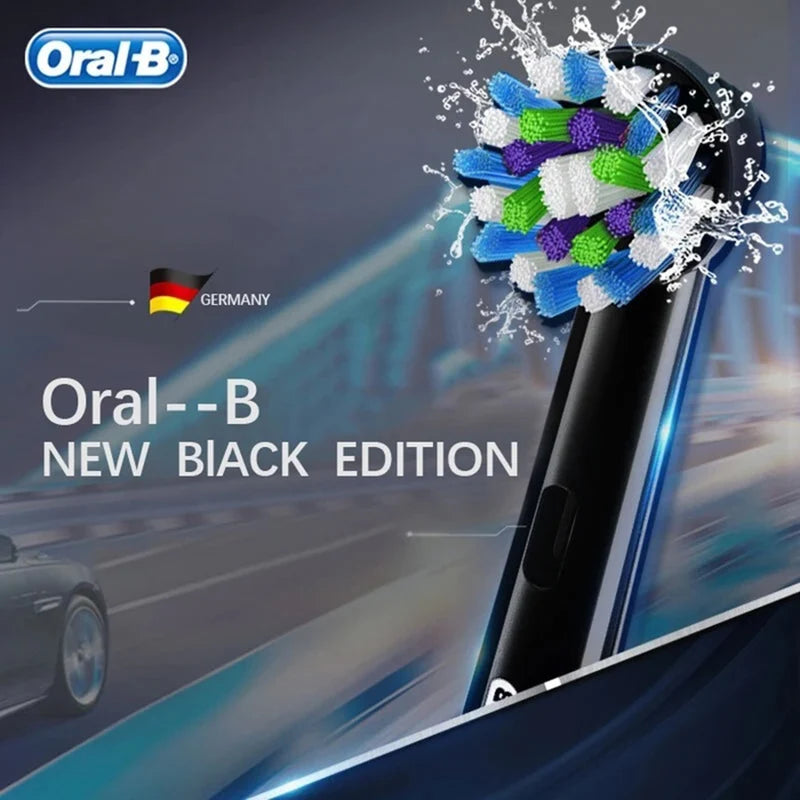 Oral-B EB50 Cross Action Teeth Clean Round Head Replacement Brush Heads for Adult Rotation Type Tooth Brush Black 4PC/Pack