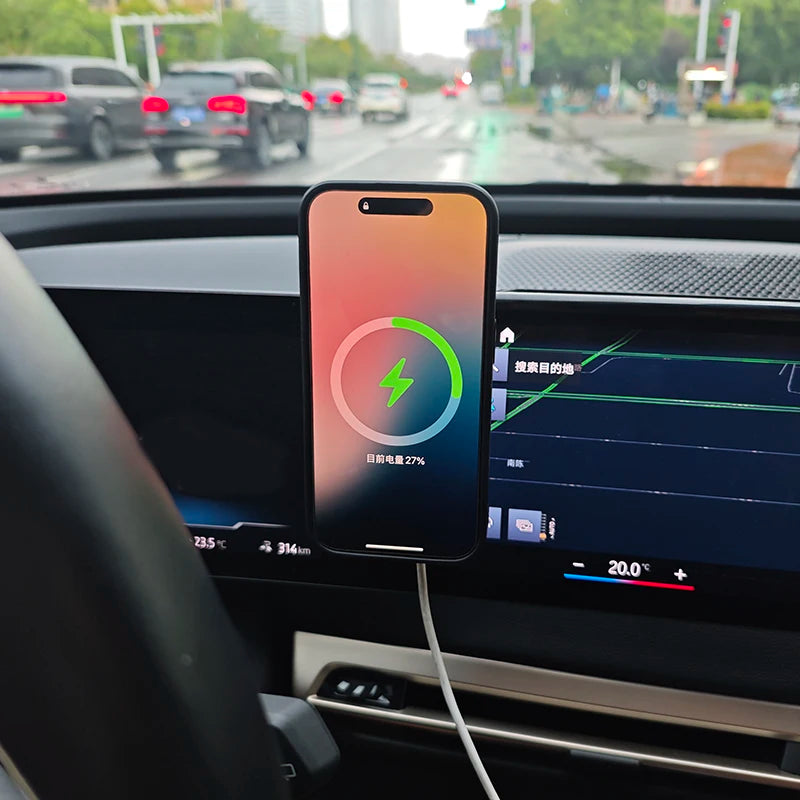 For BMW 3 4 Series I3 I4 2023 2024 2025 G20 G22 G23 15W Wireless Charger Magnetic Stand Phone Holder Car Accessories Trim
