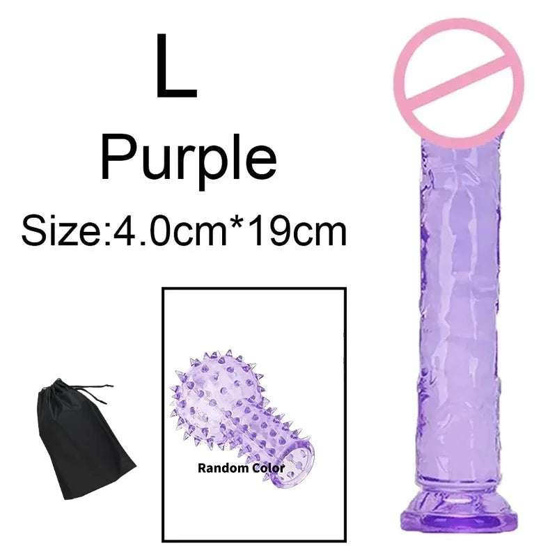 Realistic Anal Butt Plug Soft Jelly Dildo Suction Cup G Spot Anal Vaginal Masturbators Penis Dick Adult Sex Toys For Women Men