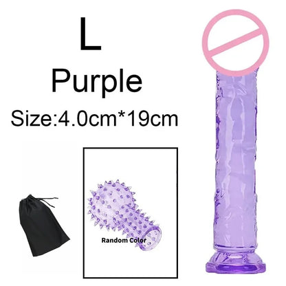 Realistic Anal Butt Plug Soft Jelly Dildo Suction Cup G Spot Anal Vaginal Masturbators Penis Dick Adult Sex Toys For Women Men