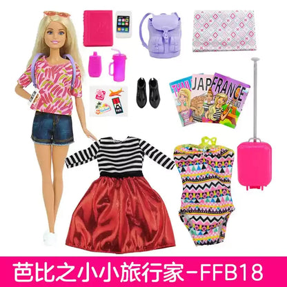 Barbie Mabuli Traveler Toy Set for Girls Authentic Pretend Play Educational Fun Dolls Collection Birthday Gift for Children