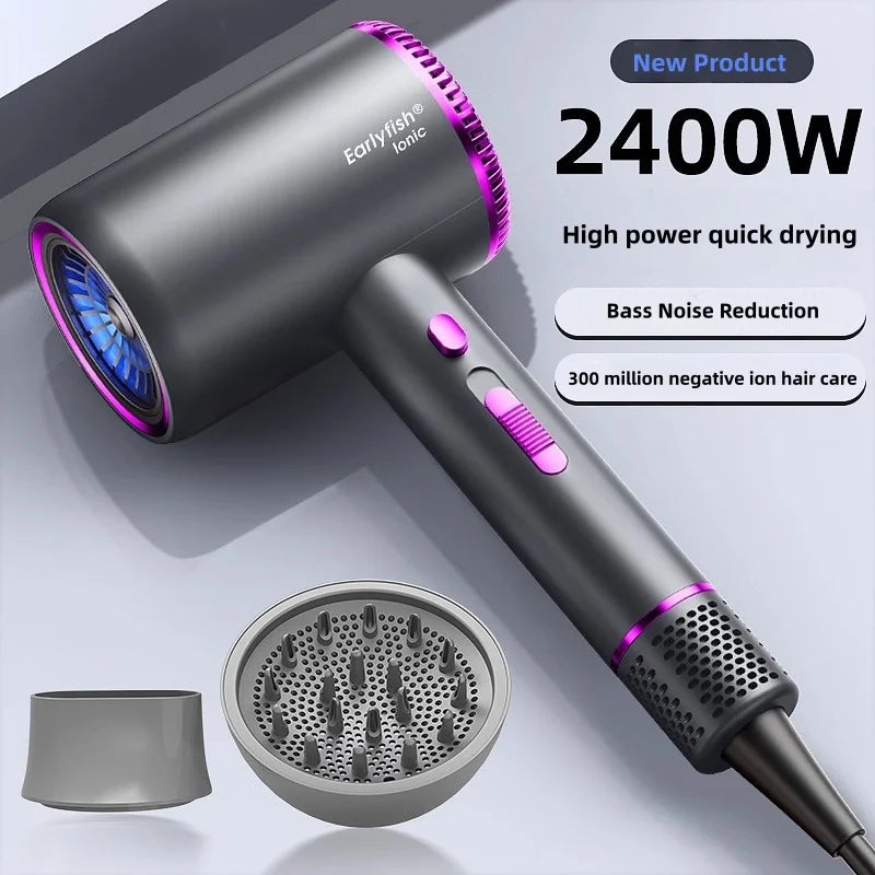 110000 Rpm High-Speed Hair Dryer 3d Blue Negative Ion Light Hair Care Silent Home Hair Salon Diffuser Hair Dryer 220V