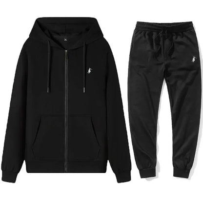 Autumn and Winter 2025 new Men's sportswear set, a fashionable outdoor zipper warm men's casual sweatshirt + pants 2-piece set