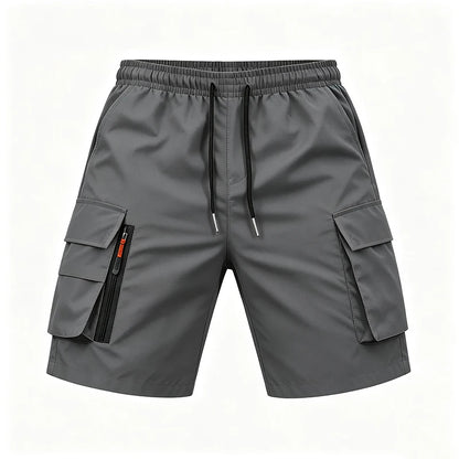 2026 New Men Multi Pocket Cargo Shorts Loose Fit Street Daily Travel Outdoor Summer Drawstring Waist Casual Walking Short Pants