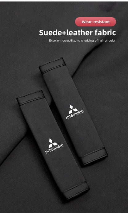 2Pcs Car Seat Belt Cover Shoulder Protector Auto Accessories For Mitsubishi Eclipse Lancer Outlander Pajero Ralliart Star Mirage