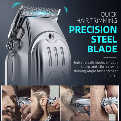 KIKIDO Professional Cordless Hair Clipper SH-2575T LCD Display Barber Trimmer Kit for Men Rechargeable 6 Combs