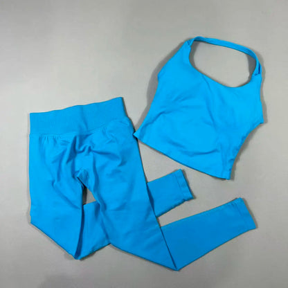 2 Pieces Sportswear Women Yoga Set Gym Clothes Sportswear Yoga Suits High Waist Scrunch Fitness Tracksuits  Pilates Set