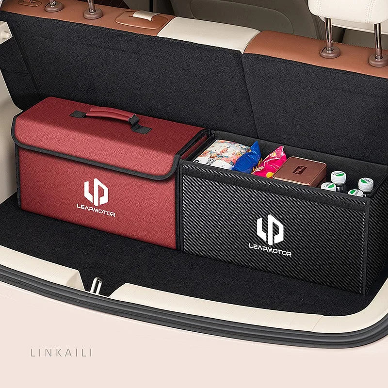 Suitable for Leapmotor C10 T03 A10 B10 C10 C01 C11 C16 D19 car carbon fiber trunk storage box large capacity foldable storage bo