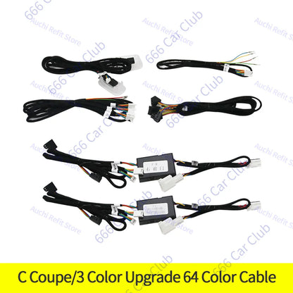 3/12/64 Colour Car LED Ambient Light For Mercedes-Benz C GLC Class Coupe W205 C43 C63 X253 LED Air Vent Speaker Decorative Lamp
