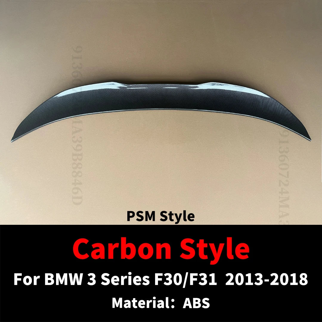 For BMW 3 Series F30 F31 2013-2018 Rear Spoiler Lip Wing Gloss Black Carbon Fiber 335i 328i 330i 340i