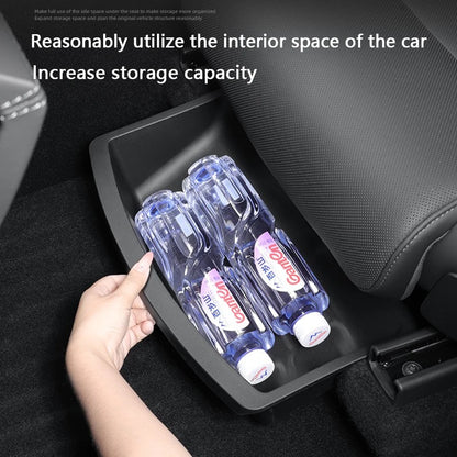 Under Seat Storage Box For Tesla Model YL 2025-2026 TPE Front Under Seat Organizer Trash Can Car Interior Accessories