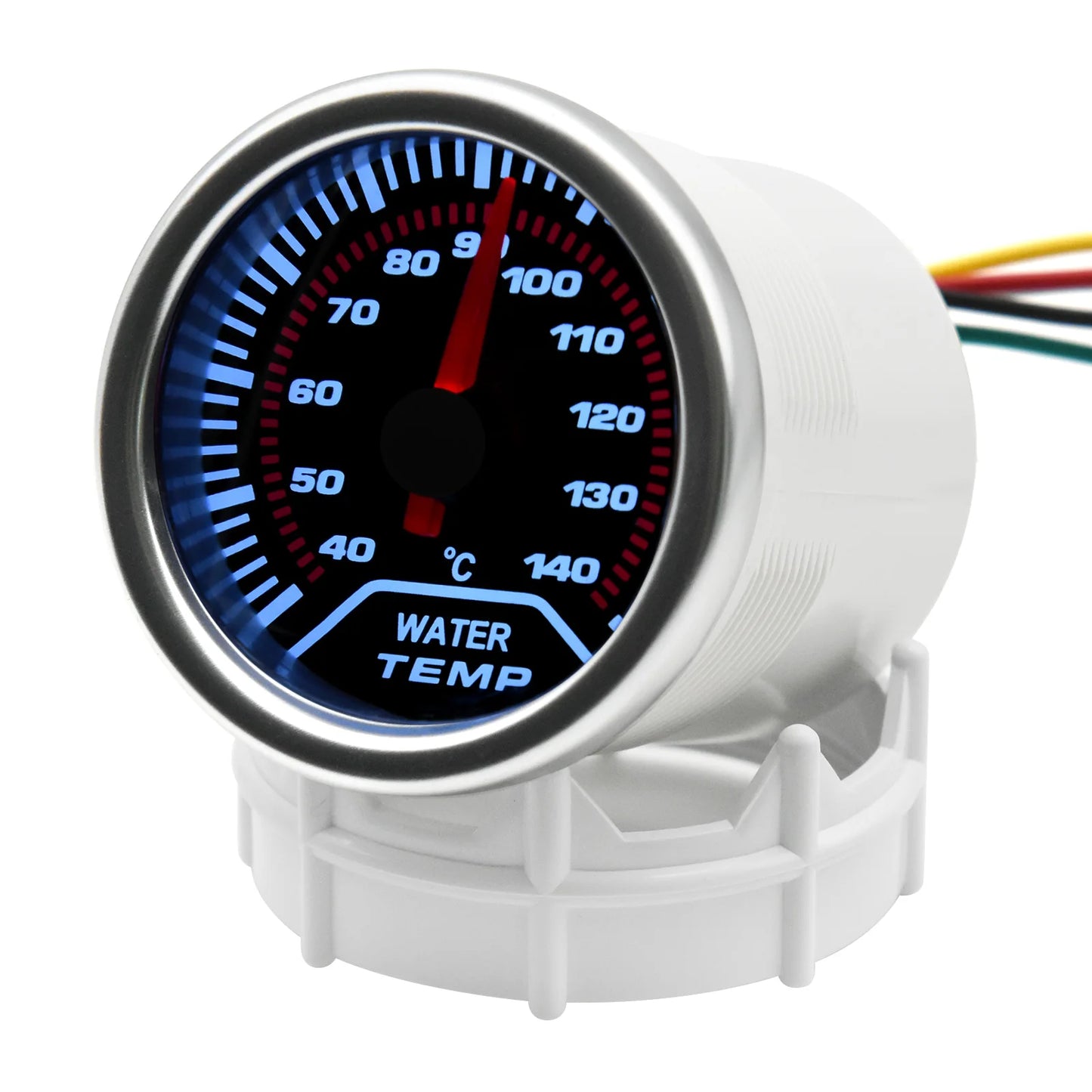 52mm Water Temperature Gauge with Water Temp Sensor Temp Joint Adapter Sensor 1/8 NPT Smoked Faced 40-140℃ Meter Auto White LED
