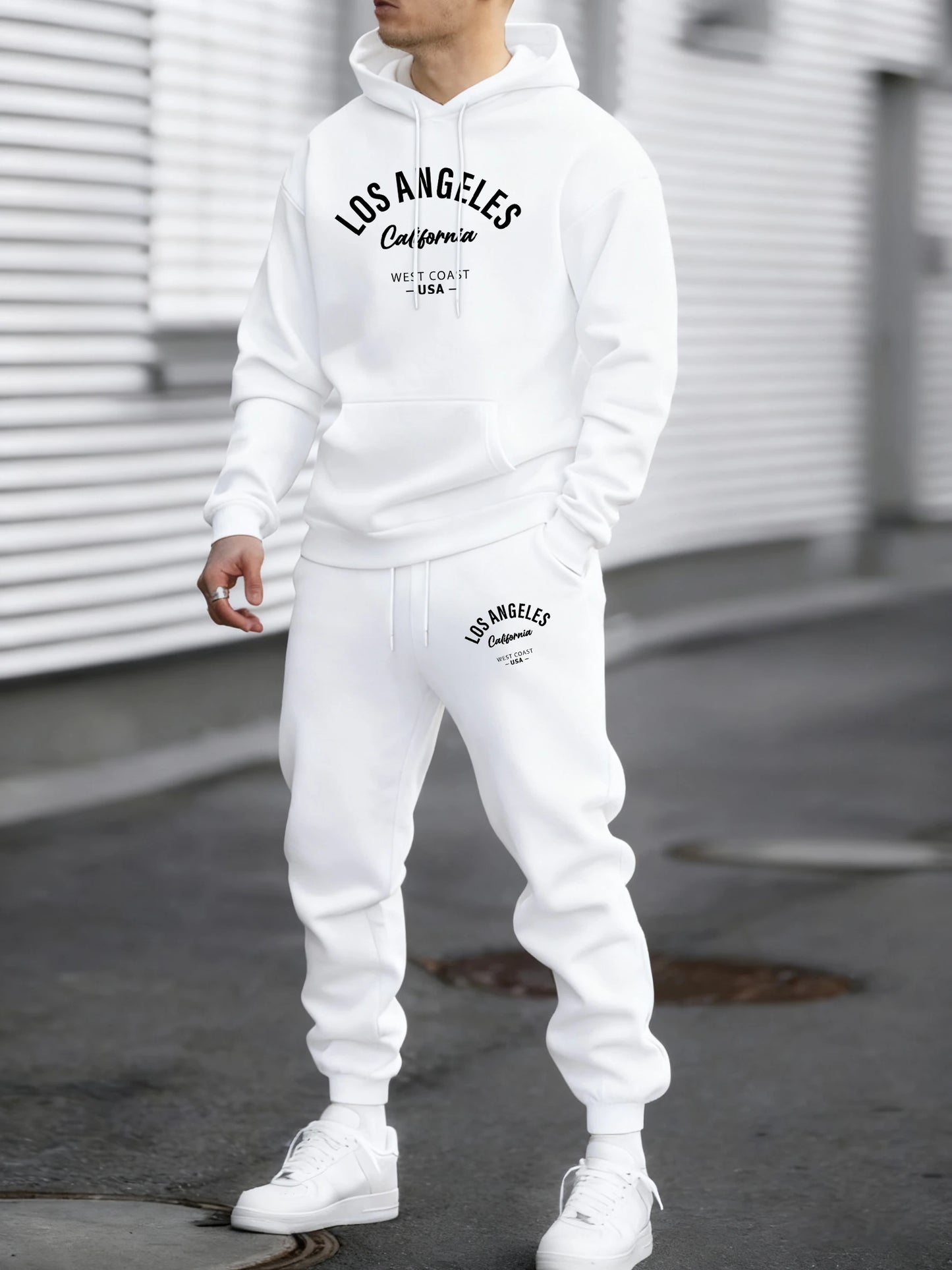 Famous Usa City Of California Print Tracksuit Men Street Pants Fashion Hoodies Fleece Loose Clothes Unisex Autumn Warm Top