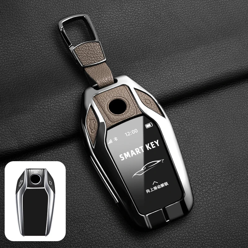 LED Display Metal Car Key Case Holder Shell Cover For BMW 5 7 Series G11 G12 G30 G31 G32 I8 I12 I15 G01 G02 G05 G07 X3 X4 X5 X7