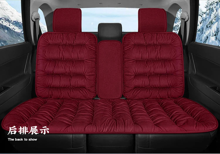 Plush Down Car Seat Cushion Winter Plush Single Seat Thickened Plush Winter Warm and Cold proof Five Seat Non shedding Hair