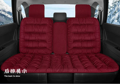 Plush Down Car Seat Cushion Winter Plush Single Seat Thickened Plush Winter Warm and Cold proof Five Seat Non shedding Hair