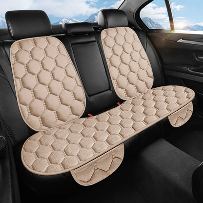 Winter Warm and Thick Velvet Car Seat Cushion Four Seasons Universal Single Seat Small Three piece Plush Warm Five Seat Anti sli