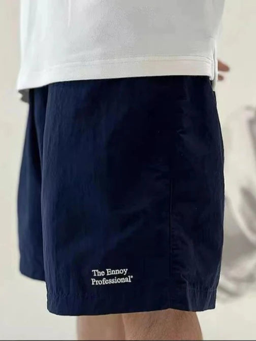 the Ennoy Outdoor Nylon Shorts Men's Quick Dry Sporty Five-Piece Set Casual Loose Fit Summer Fashionable Shorts for Men