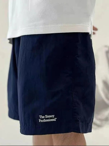 the Ennoy Outdoor Nylon Shorts Men's Quick Dry Sporty Five-Piece Set Casual Loose Fit Summer Fashionable Shorts for Men