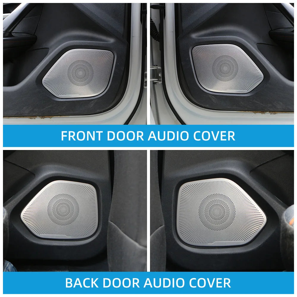 Interior Four Door Speaker Sound Horn Frame Protector Cover Trim for Peugeot 2008 2020 2021 2022 2023 2024 Car Accessories