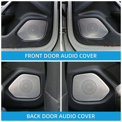 Interior Four Door Speaker Sound Horn Frame Protector Cover Trim for Peugeot 2008 2020 2021 2022 2023 2024 Car Accessories