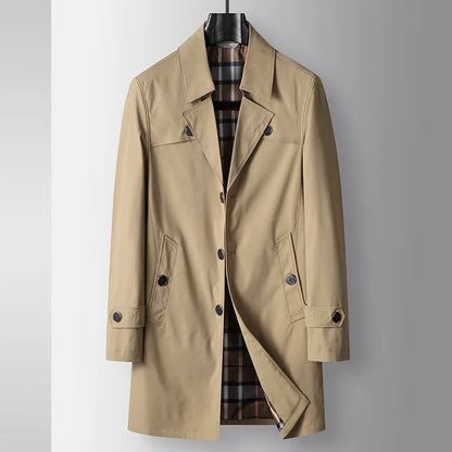 2026 Men Luxury Business Casual Coat Trench Coat Spring Autumn Long British Light