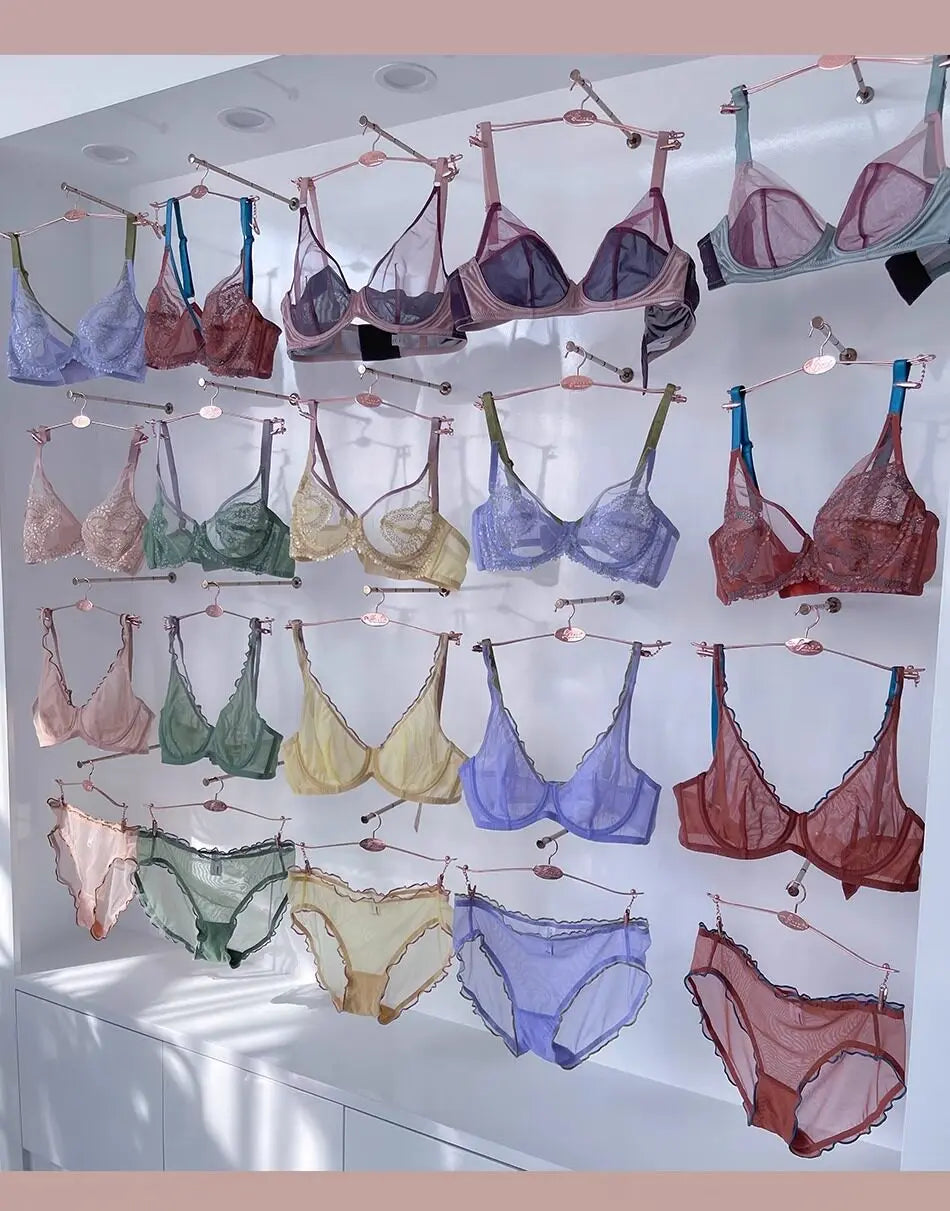 Women Summer Lingerie Set Push Up Bra Comfort Lift Seamless Push Up Bra for Women Full Cup No Underwire Ultra Thin Bra S-2XL Hot